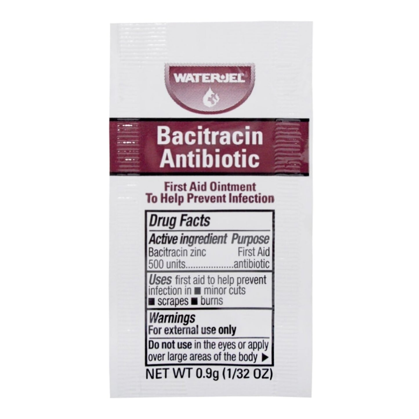 Water Jel® First Aid Antibiotic Bacitracin Zinc Ointment 0.9 Gram Individual Packet (769261_BX)