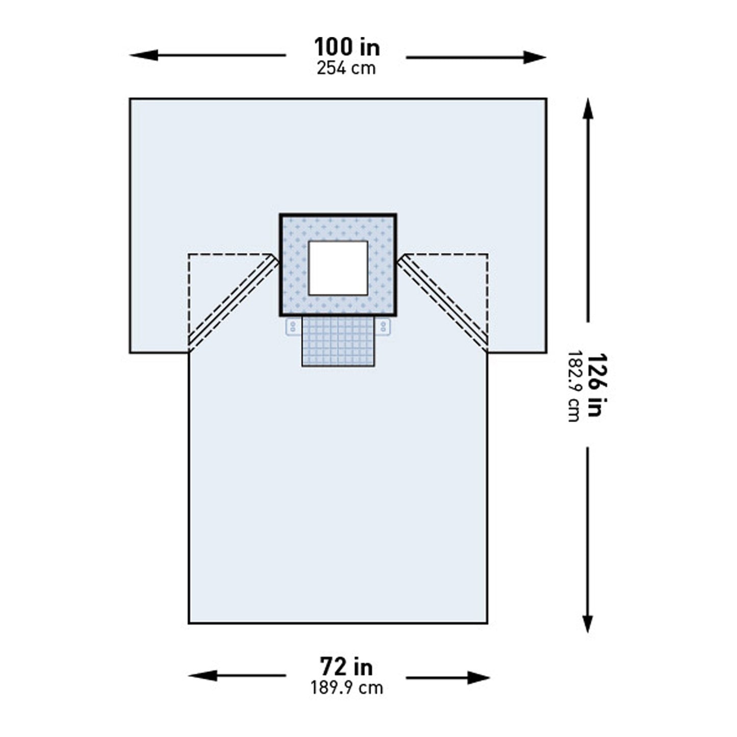 McKesson Surgical Drape Chest Drape 100 W X 72 W X 126 L Inch Sterile (1101286_PK)