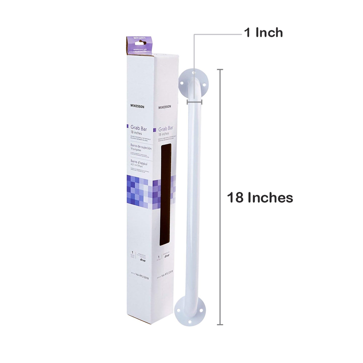McKesson Wall Grab Bar White Steel (1065237_EA)