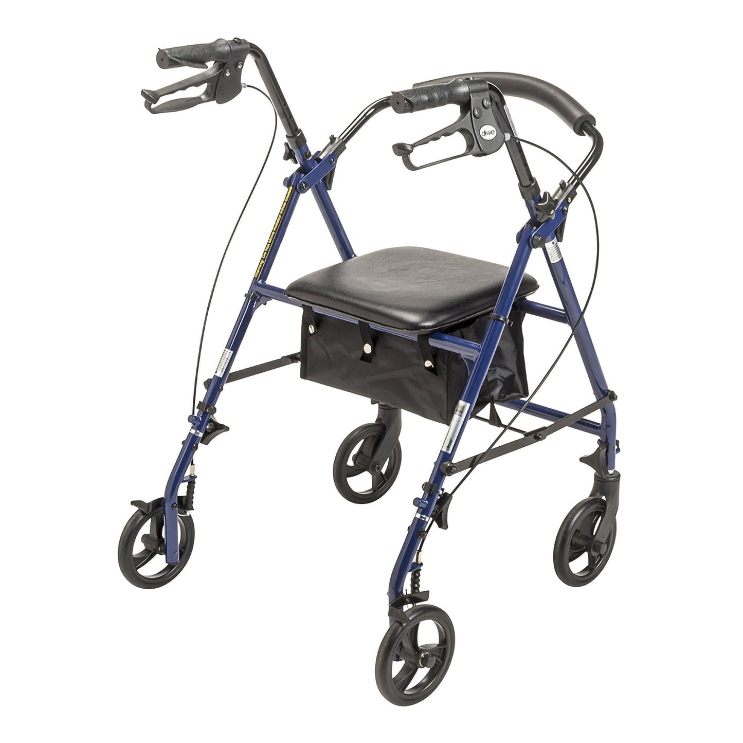 drive™ 4 Wheel Rollator Blue Adjustable Height / Folding Steel Frame (1196512_EA)