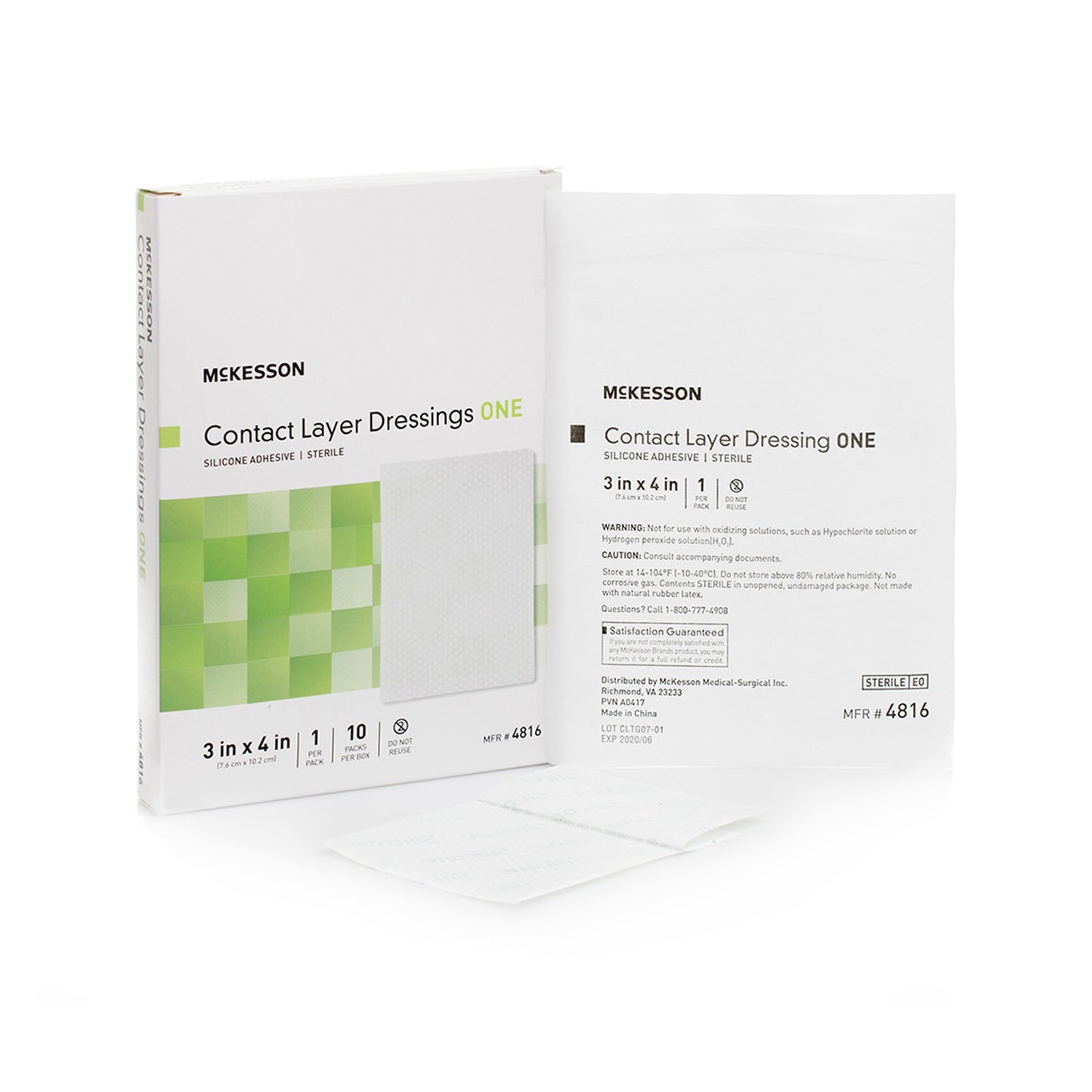 McKesson Wound Contact Layer Dressing 3 X 4 Inch Sterile (1083095_EA)