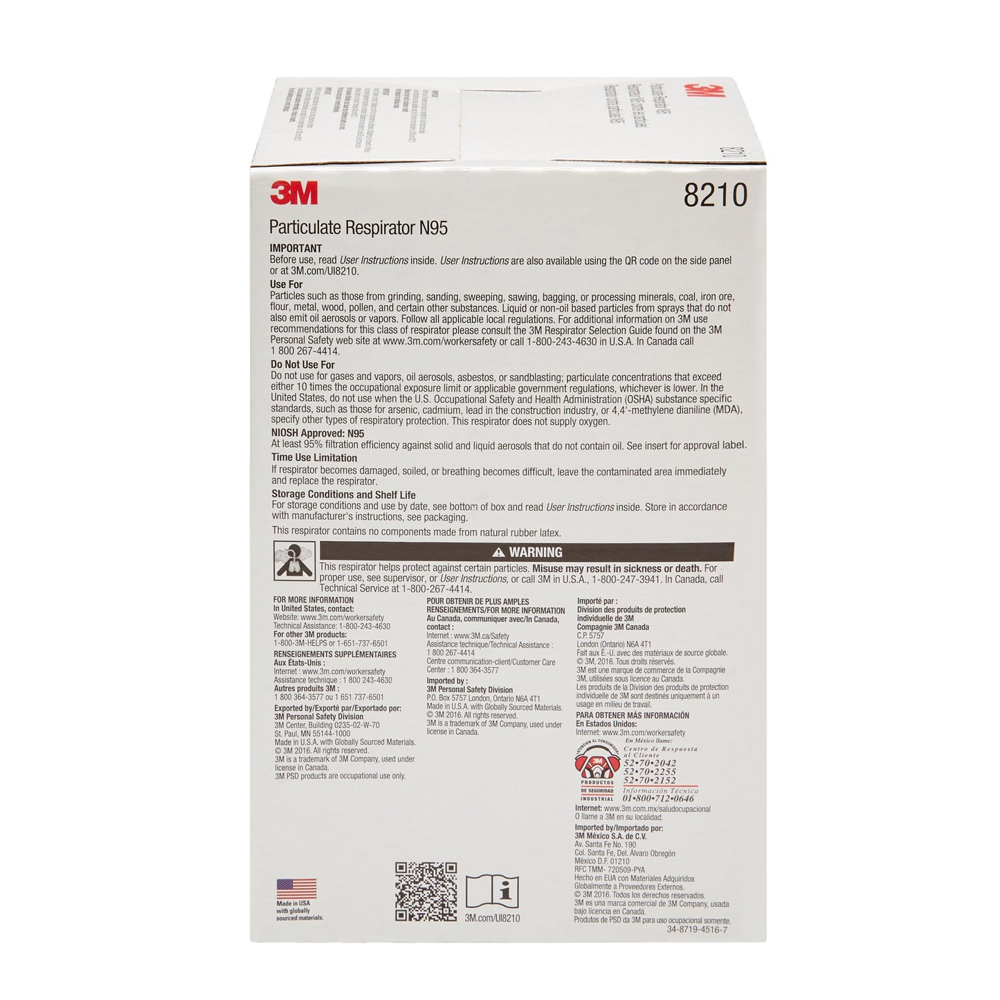 3M™ Particulate Respirator Mask Industrial N95 Not Rated Elastic Strap One Size Fits Most (794716_BX)