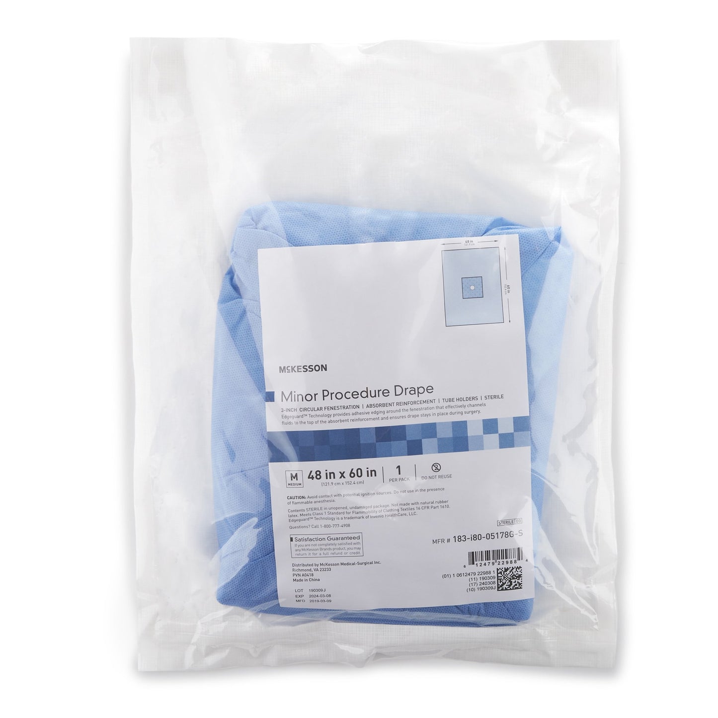 McKesson Surgical Drape Minor Procedure Drape 48 W X 60 L Inch Sterile (1101260_PK)