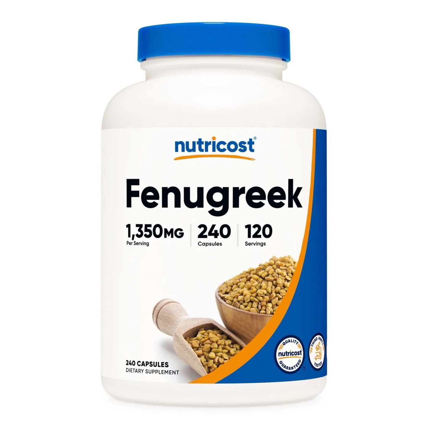nutricost® Dietary Supplement Fenugreek 1,350 mg Strength Capsule 240 Per Bottle (1270278_BT)