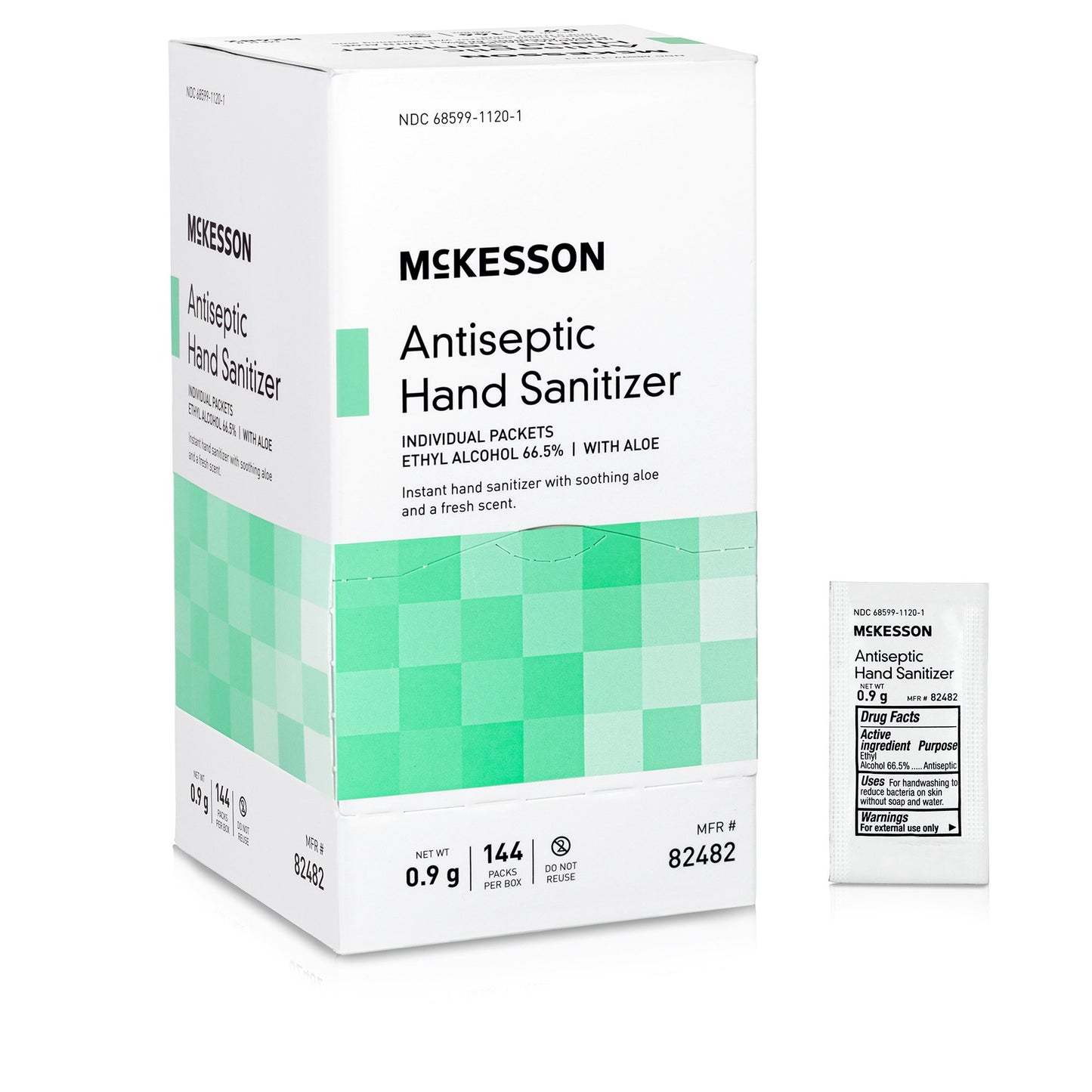 McKesson Hand Sanitizer with Aloe 0.9 Gram Ethyl Alcohol Gel Individual Packet (1111746_BX)