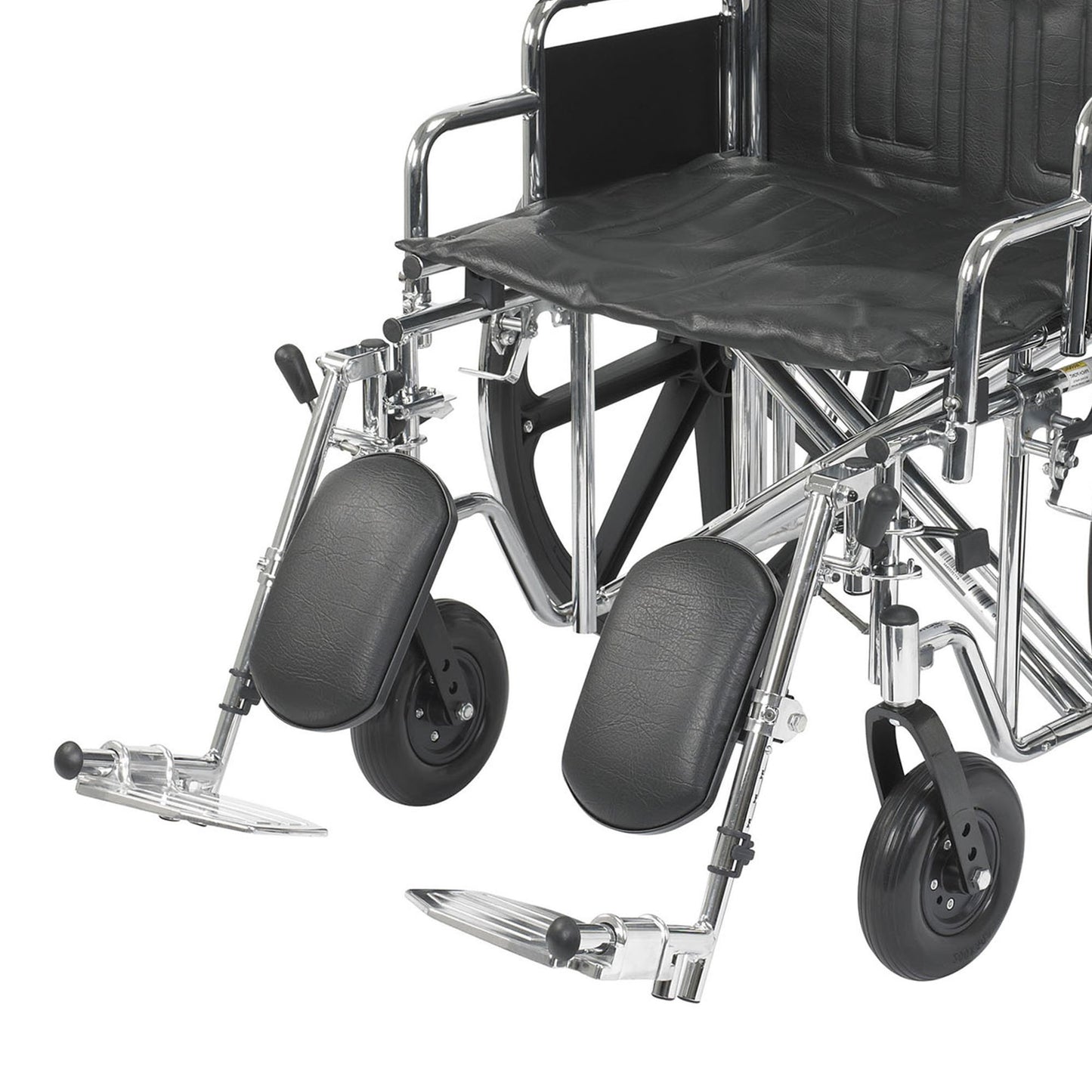 McKesson Bariatric Wheelchair Dual Axle Desk Length Arm Swing-Away Elevating Legrest Black Upholstery 22 Inch Seat Width Adult 450 lbs. Weight Capacity (1065281_EA)