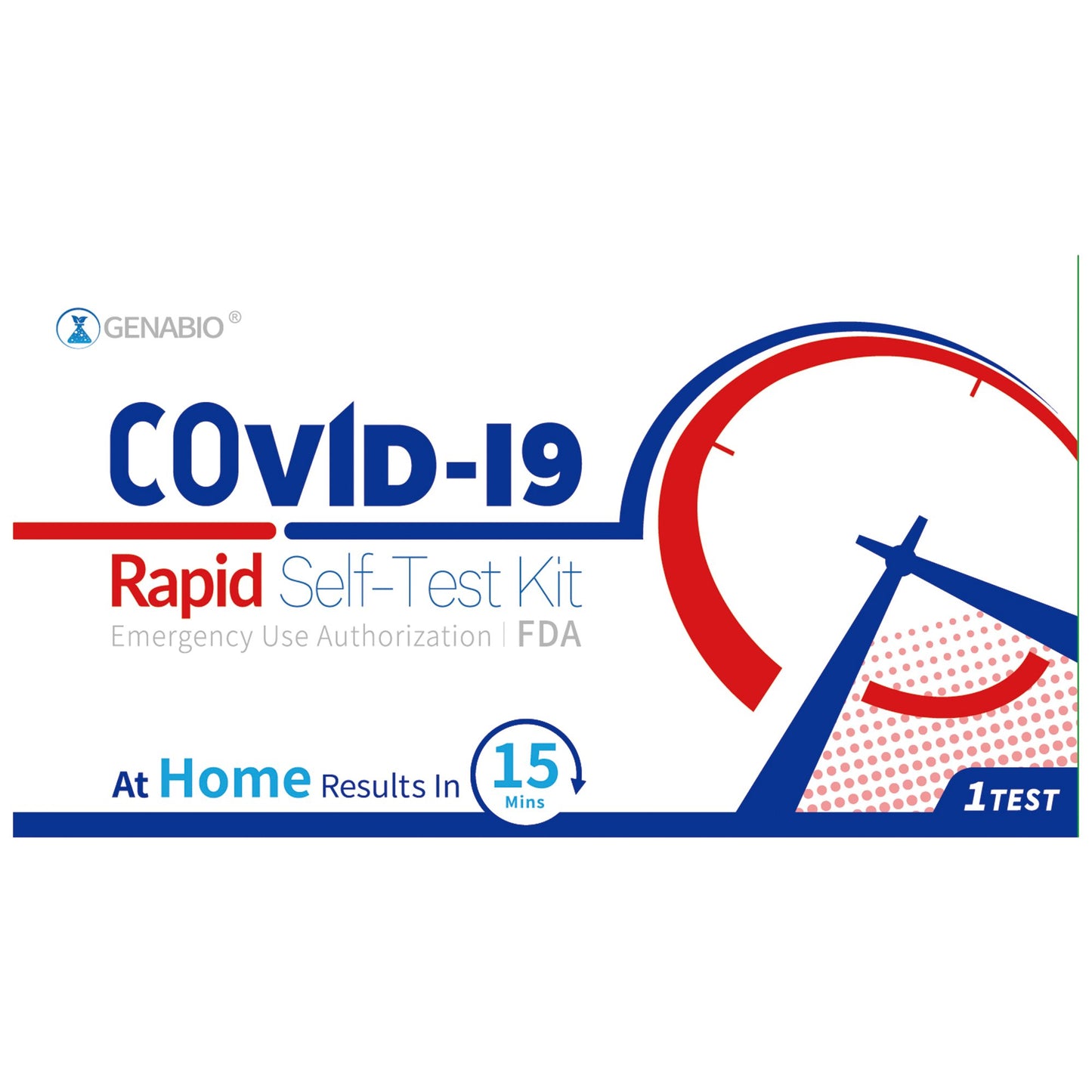 Genabio® Respiratory Test Kit COVID-19 Rapid Self-Test 1 Test per Kit (1271384_PK)