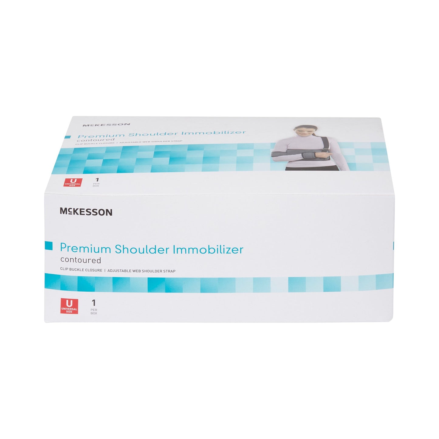 McKesson Shoulder Immobilizer One Size Fits Most Fiberlaminate Waist-Hook and Loop Closure/Shoulder Strap with Buckle/Arm Band and Hand Band Hook and Loop Closure Adjustable Left or Right Arm (1159131_EA)