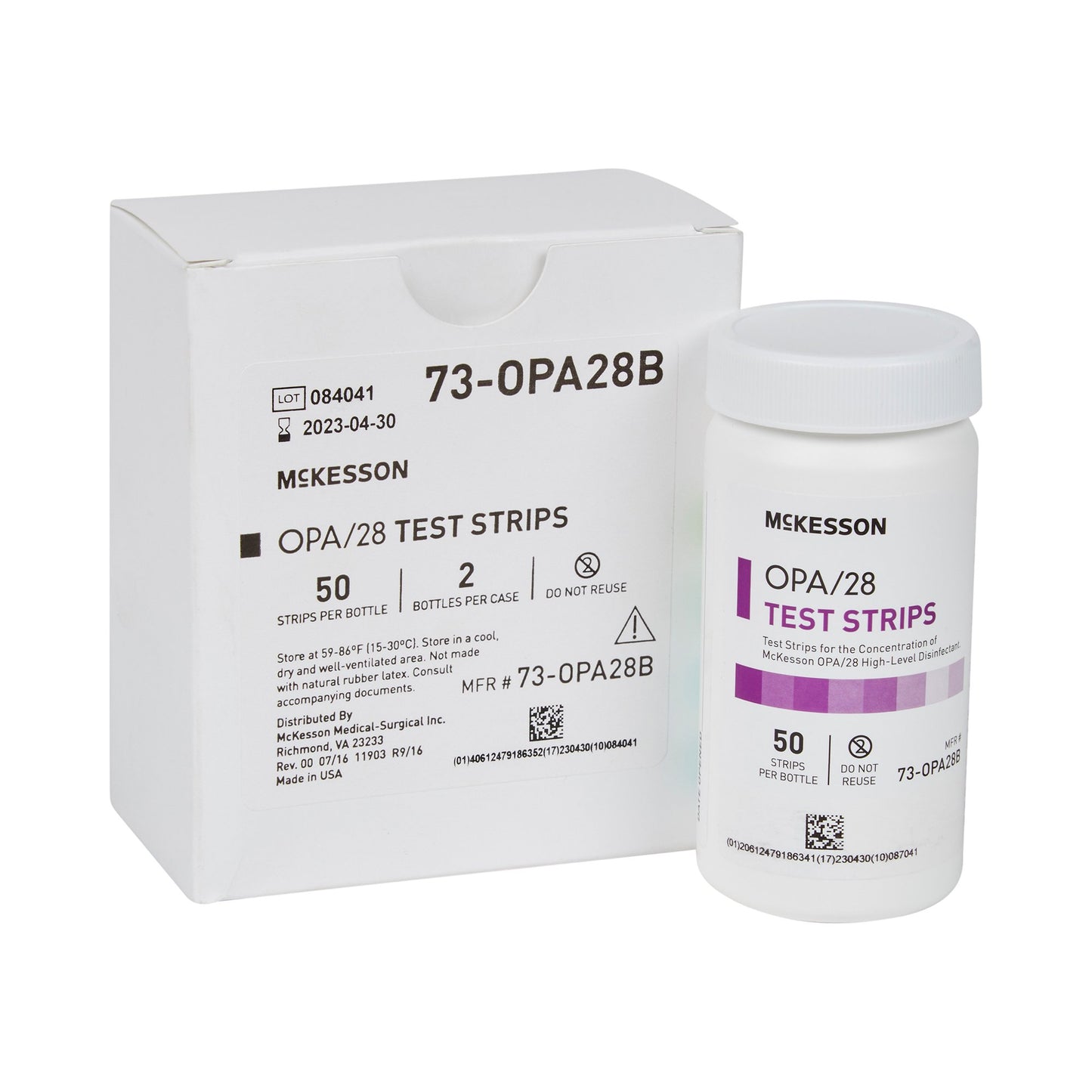 McKesson OPA/28 OPA Concentration Indicator Pad 50 Test Strips Bottle Single Use (852218_BT)
