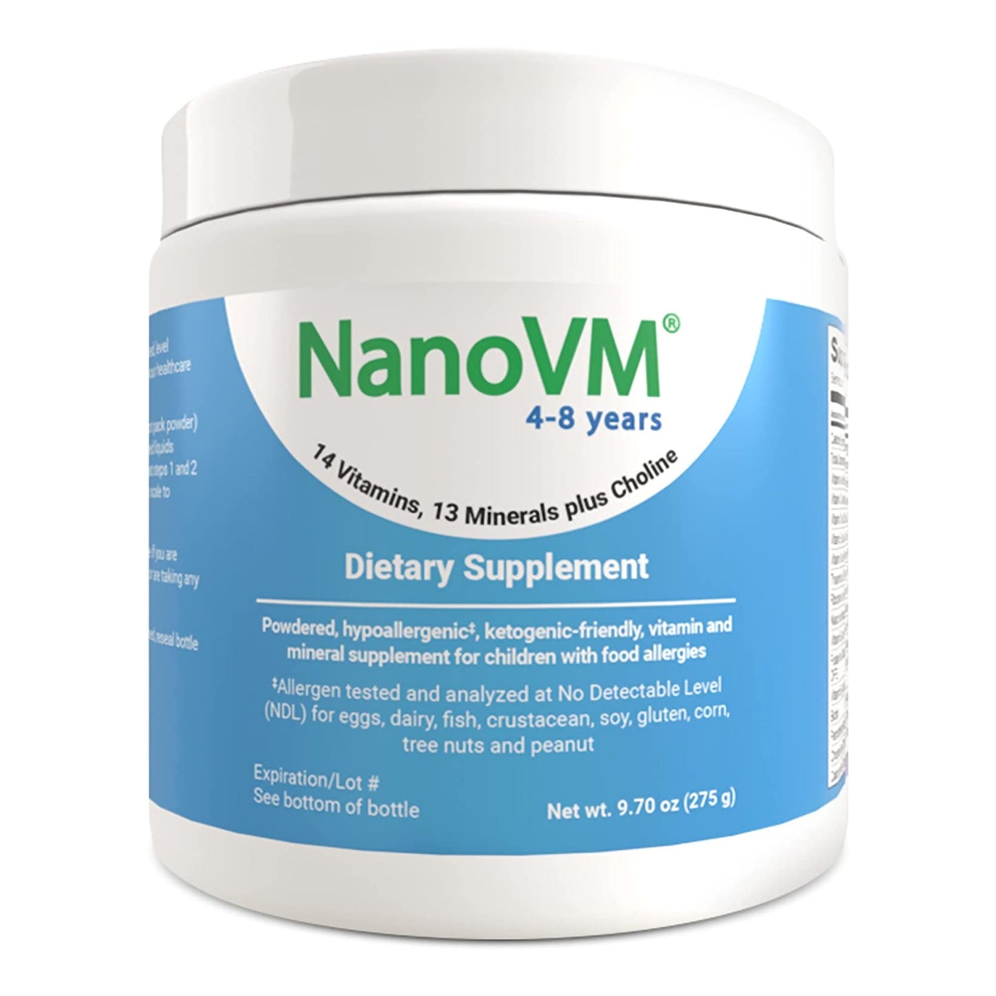 NanoVM® 4 - 8 Years Pediatric Oral Supplement Unflavored 275 Gram Jar Powder Vitamins / Minerals Food Allergies (923965_BT)