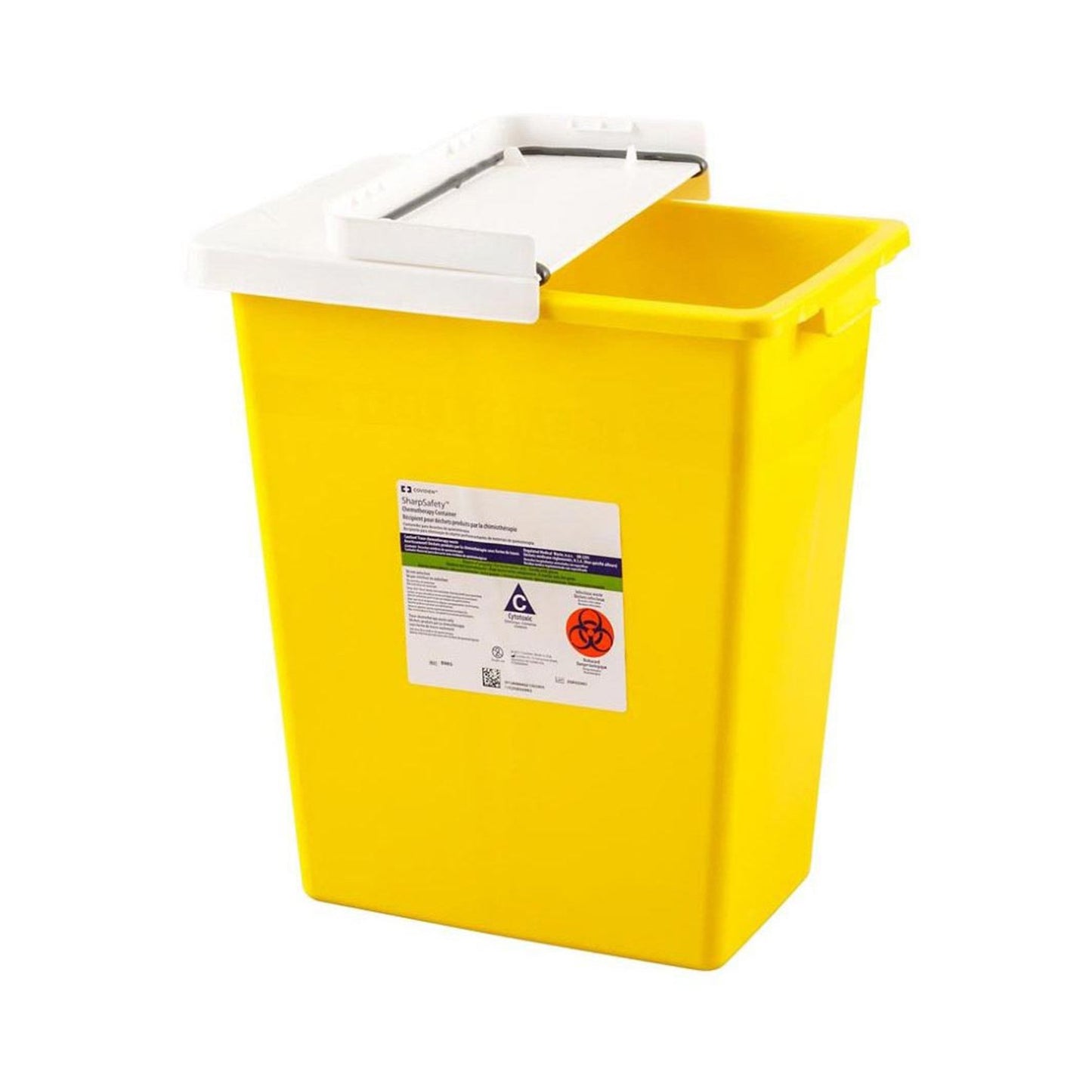 SharpSafety™ Chemotherapy Waste Container Yellow Base 10 H X 10-1/2 W X 7-1/4 D Inch Horizontal / Vertical Entry 2 Gallon (181074_EA)