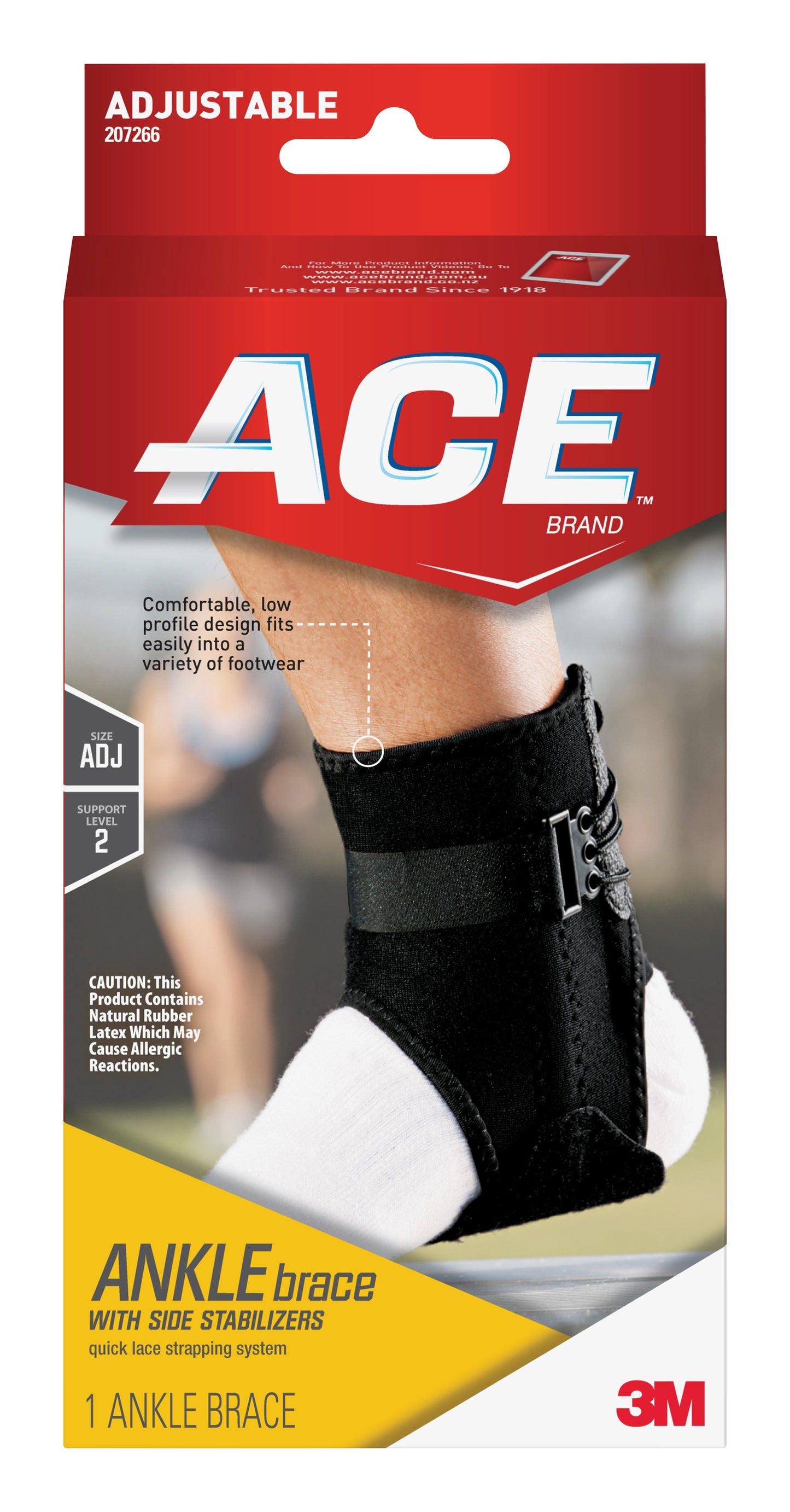 3M™ Ace™ Ankle Brace with Side Stabilizers One Size Fits Most Lace-Up Foot (556921_EA)