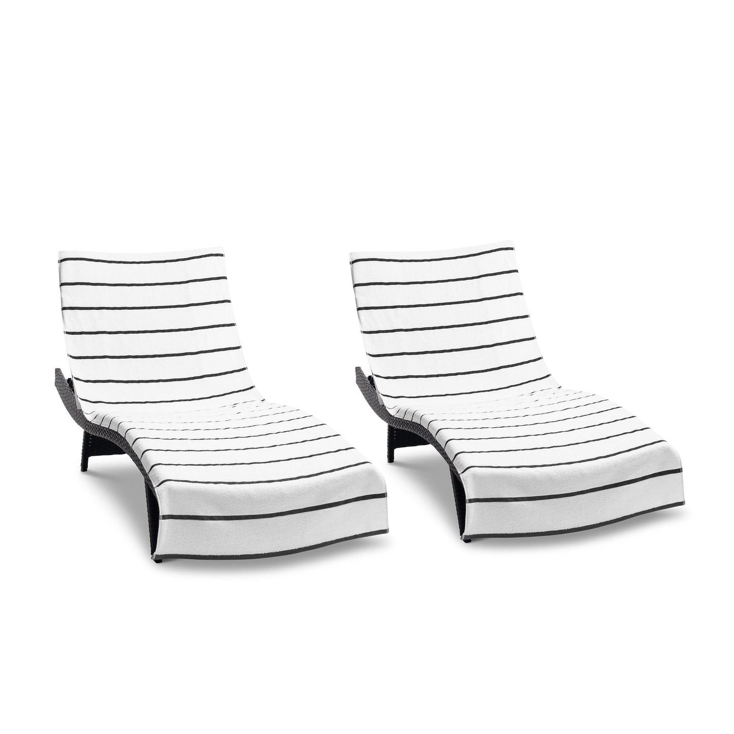 Arkwright Home Las Rayas Chaise Cover 30x85 Dark Grey (2/Pack) (PNP-CC-HS3085DG-2PK)