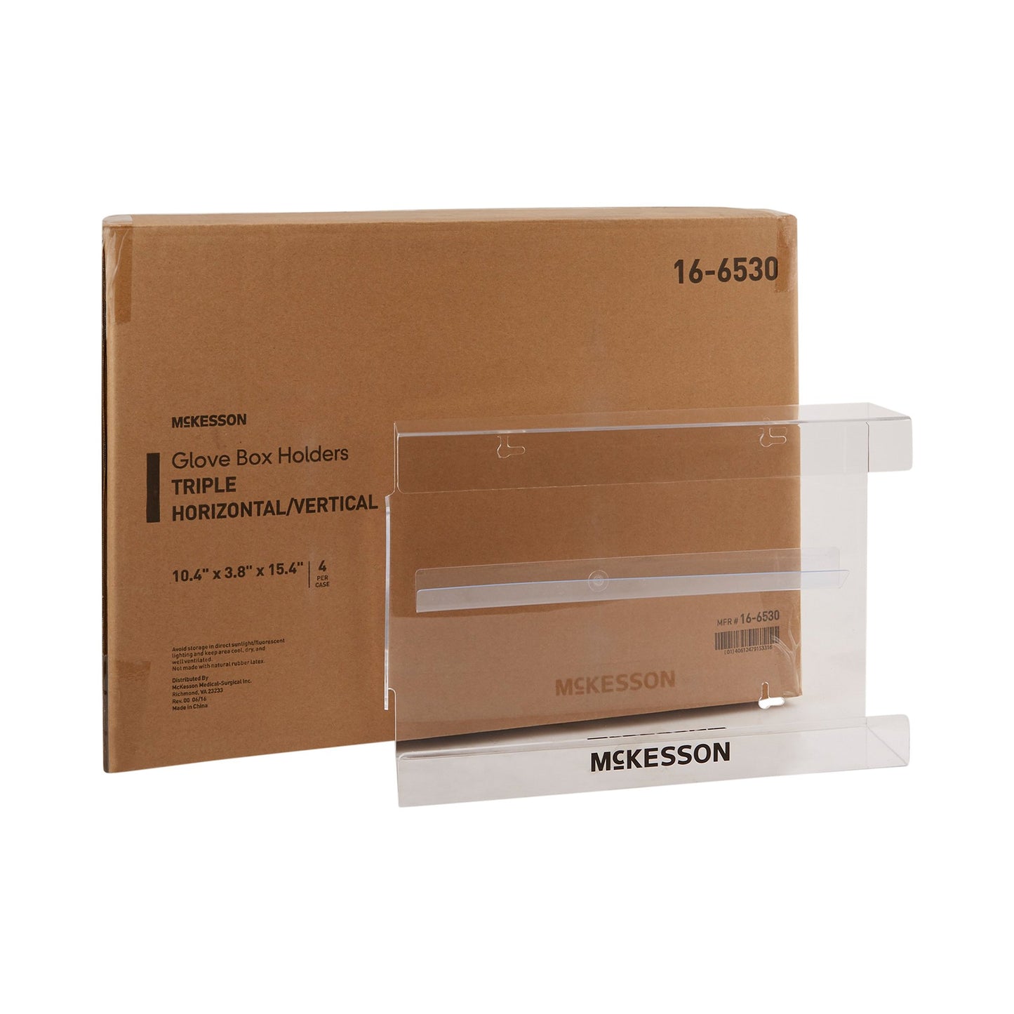 McKesson Glove Box Holder Horizontal or Vertical Mounted 3-Box Capacity Clear 3-1/8 X 10-1/4 X 15-1/4 Inch Plastic (519596_CS)