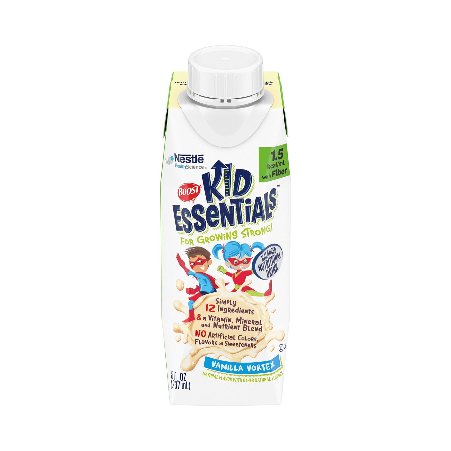 Boost® Kid Essentials™ 1.5 with Fiber Pediatric Oral Supplement Vanilla Vortex Flavor 8 oz. Carton Liquid Vitamins / Minerals (1178512_EA)