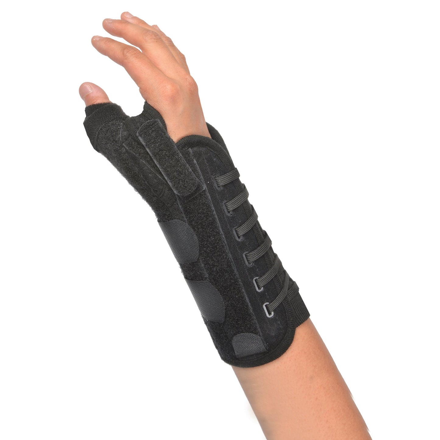 Titan Thumb™ Thumb Brace with Wrist Support Adult One Size Fits Most Dual-Pull Lace Closure Right Hand Black (512517_EA)