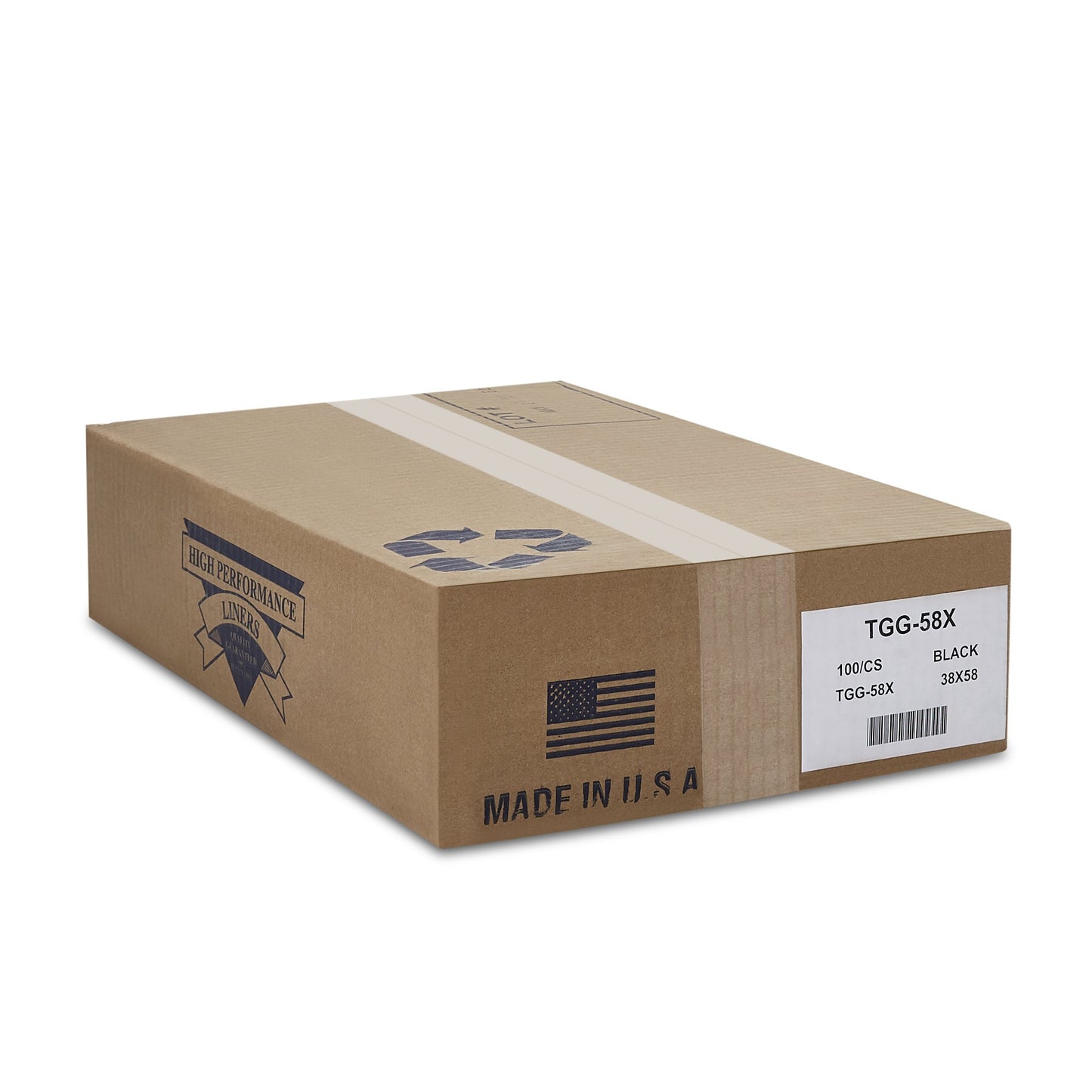 Colonial Bag Trash Bag 60 gal. Black LLDPE 1 mil 38 X 58 Inch X-Seal Bottom Flat Pack (862343_CS)