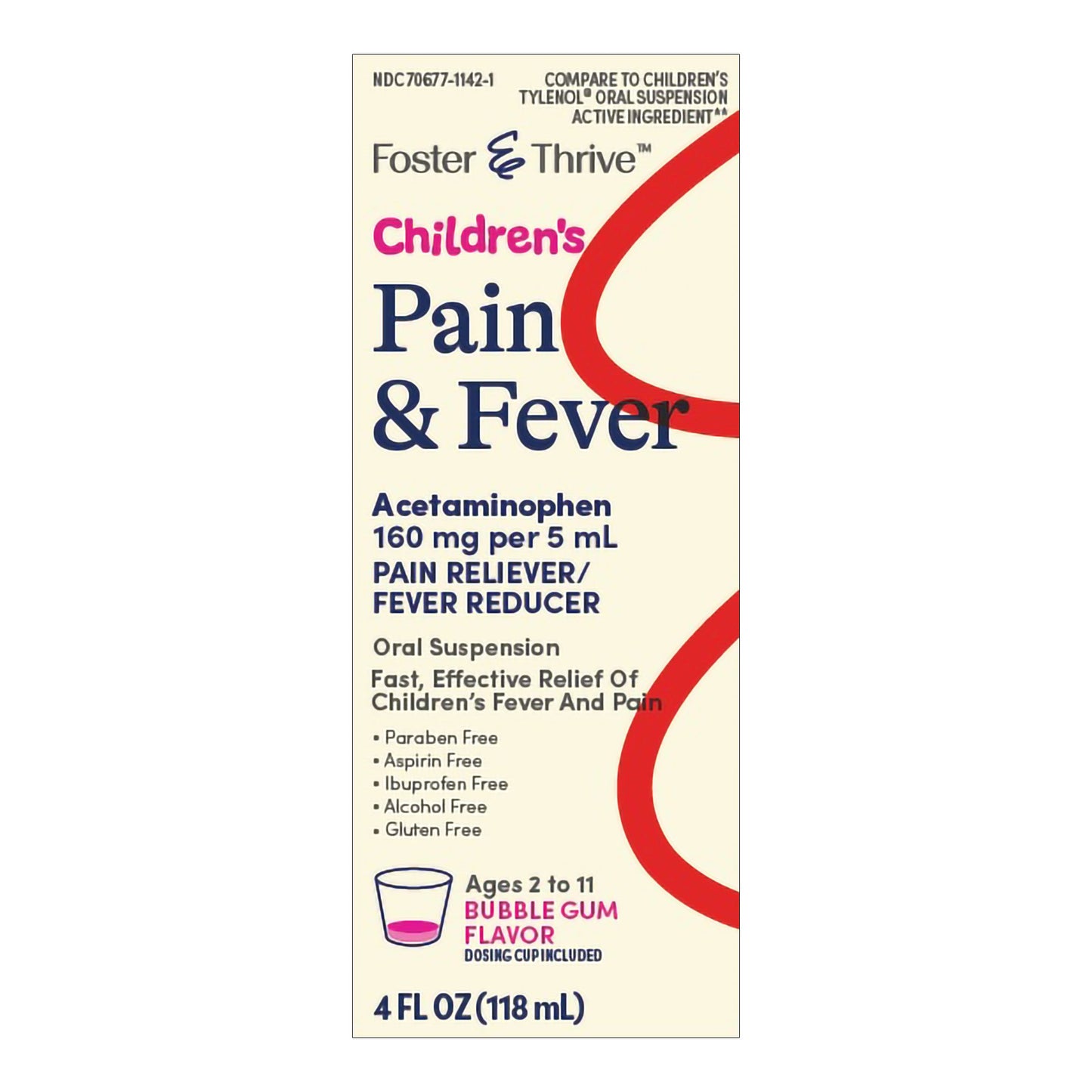 Foster & Thrive™ Children's Pain Relief 160 mg Strength Acetaminophen Suspension 4 oz. (1238991_BT)
