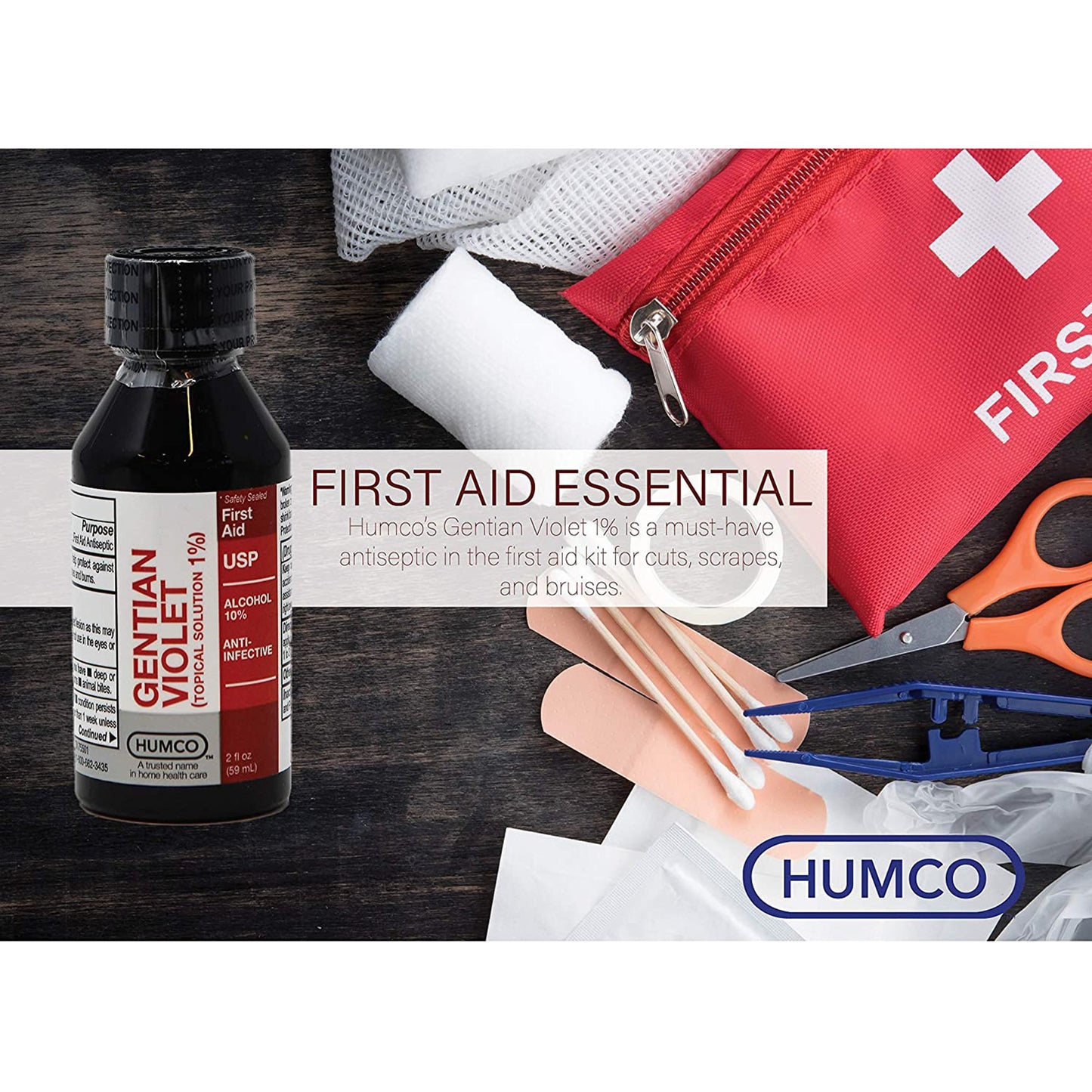 Humco™ First Aid Antibiotic Gentian Violet Topical Liquid 2 oz. Bottle (713309_EA)