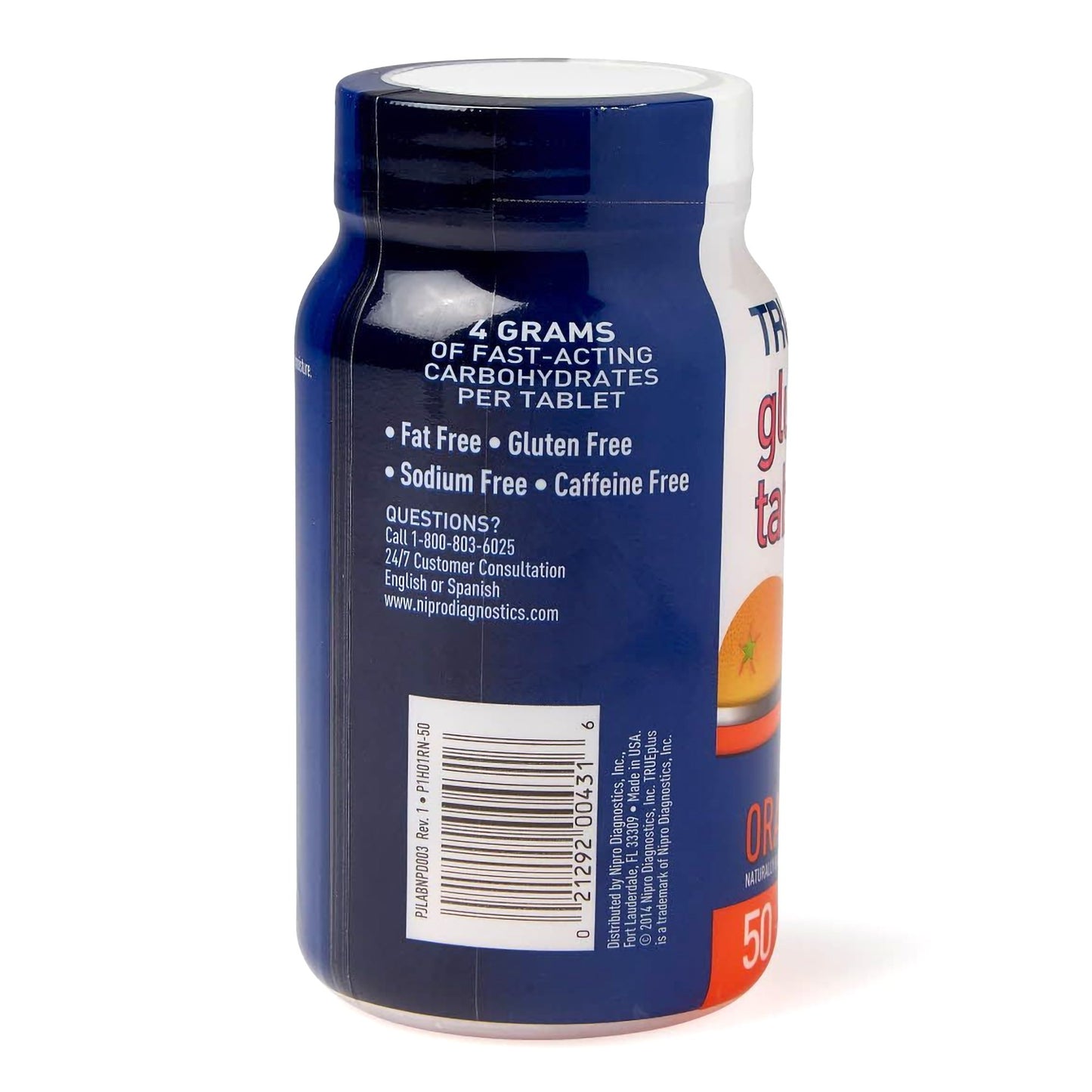 TRUEplus™ Glucose Supplement 50 per Bottle Chewable Tablet Orange Flavor (1009896_BT)