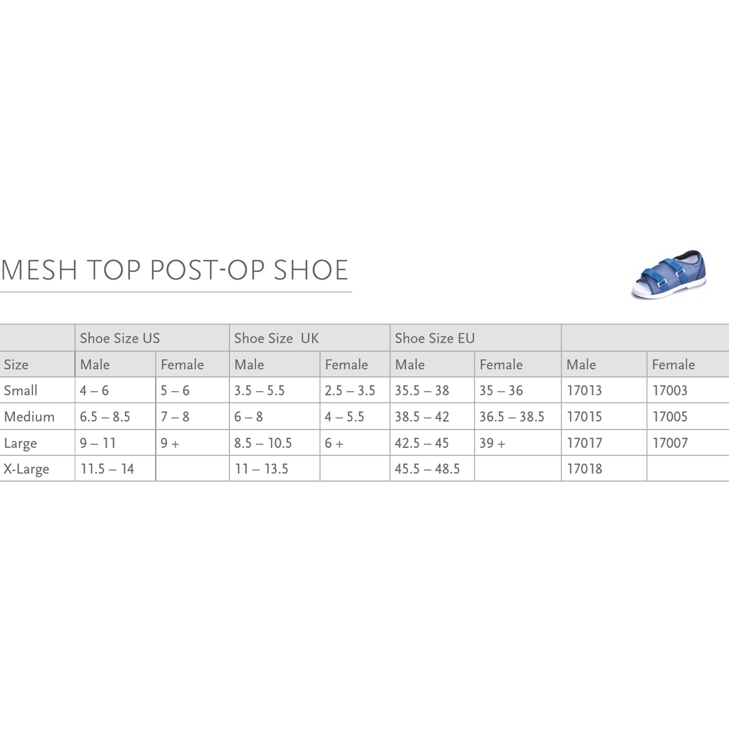 Össur® Mesh Top Post-Op Shoe Medium Female Blue (453138_EA)