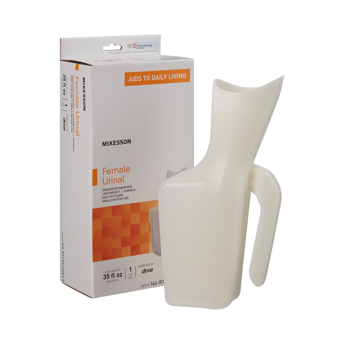 McKesson Female Urinal 32 oz. / 946 mL Without Closure Single Patient Use (1103384_EA)