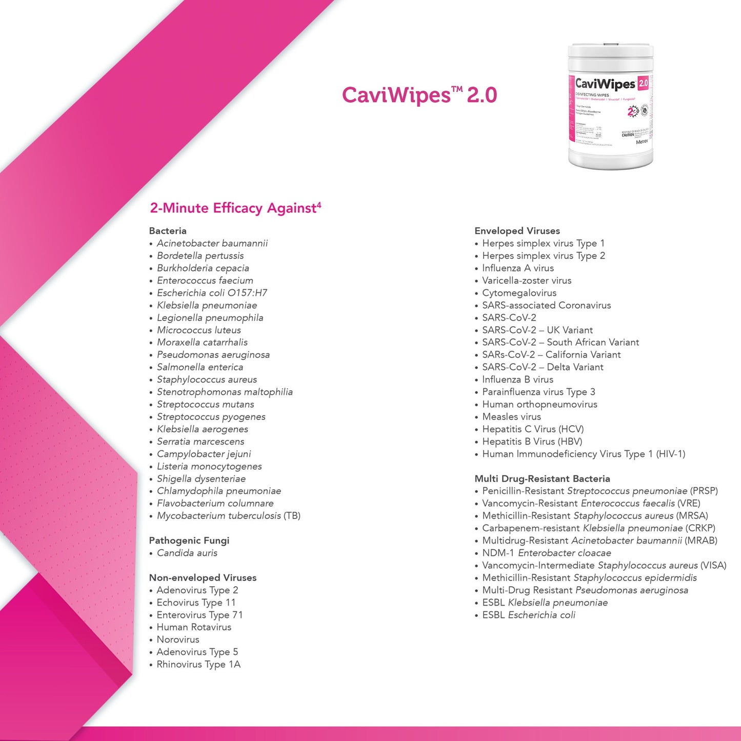 CaviWipes™ 2.0 Surface Disinfectant Premoistened Manual Pull Wipe 65 Count Canister Alcohol Scent NonSterile (1190687_EA)