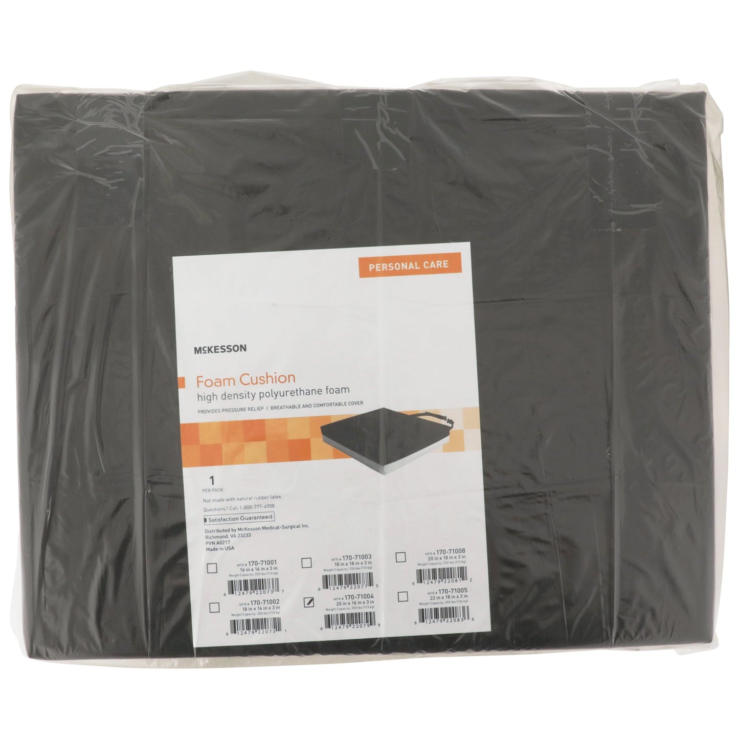 McKesson Seat Cushion 20 W X 16 L X 3 D Inch Polyurethane (1065553_EA)