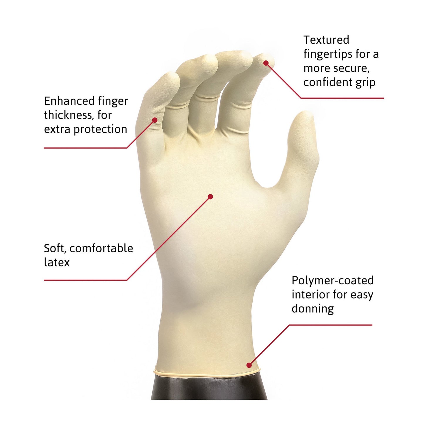 Diamond Grip™ Exam Glove X-Large NonSterile Latex Standard Cuff Length Textured Fingertips White Not Rated (307874_BX)