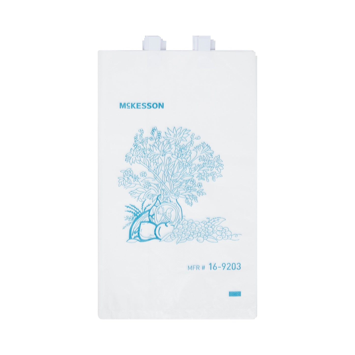McKesson Bedside Bag 7 X 11.5 Inch White / Blue Floral Print Polyethylene (472251_CS)