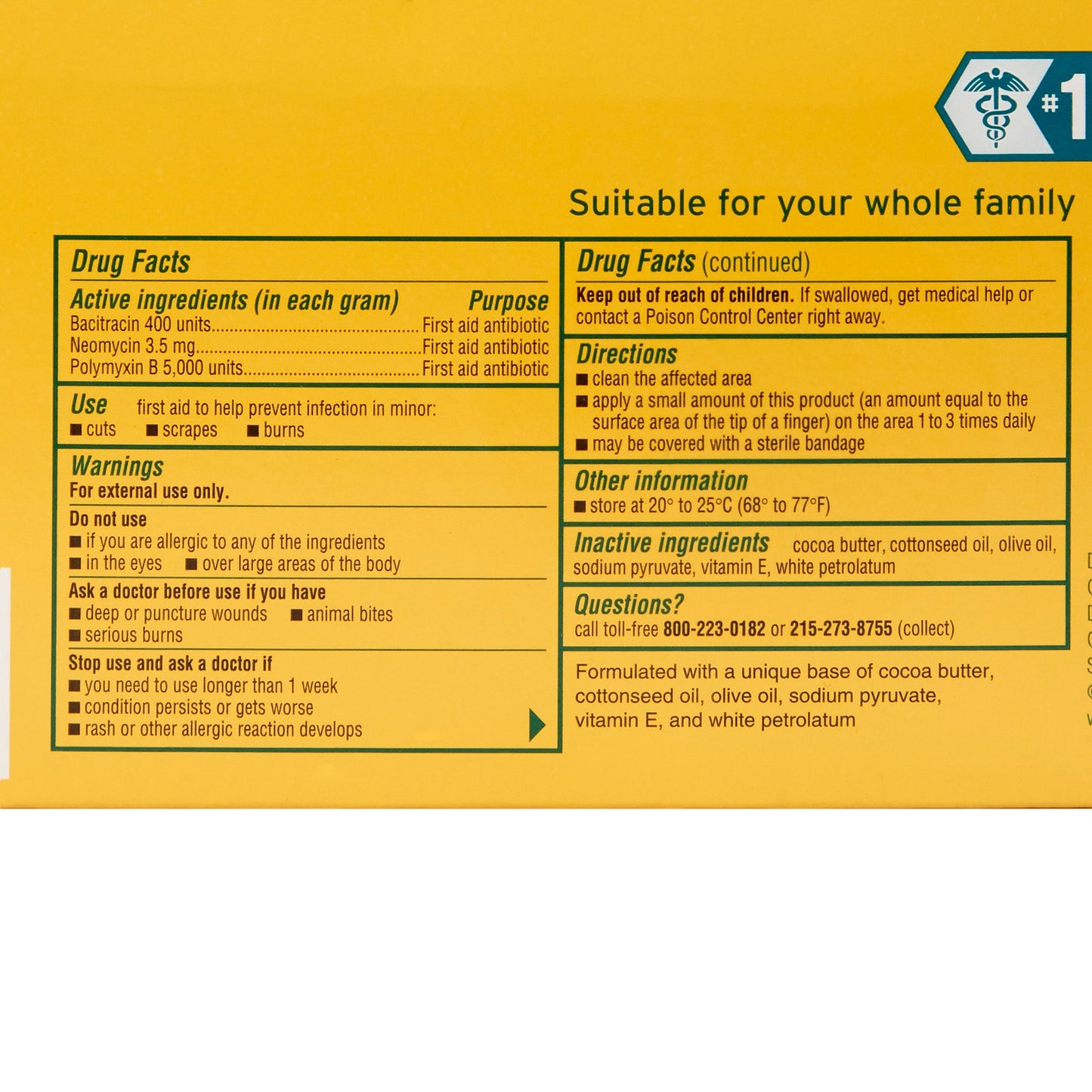 Neosporin® First Aid Antibiotic Bacitracin / Neomycin / Polymyxin B Ointment 0.9 Gram Individual Packet (899423_CS)