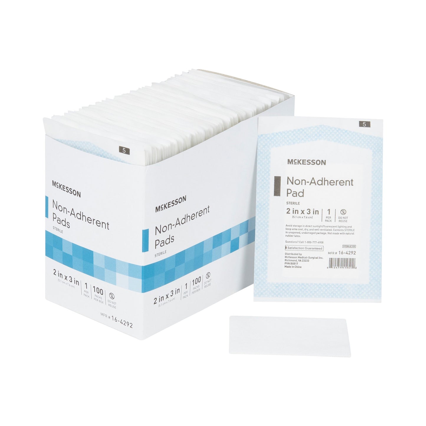 McKesson Non-Adherent Dressing 2 X 3 Inch Sterile 100 per Pack (373768_CS)
