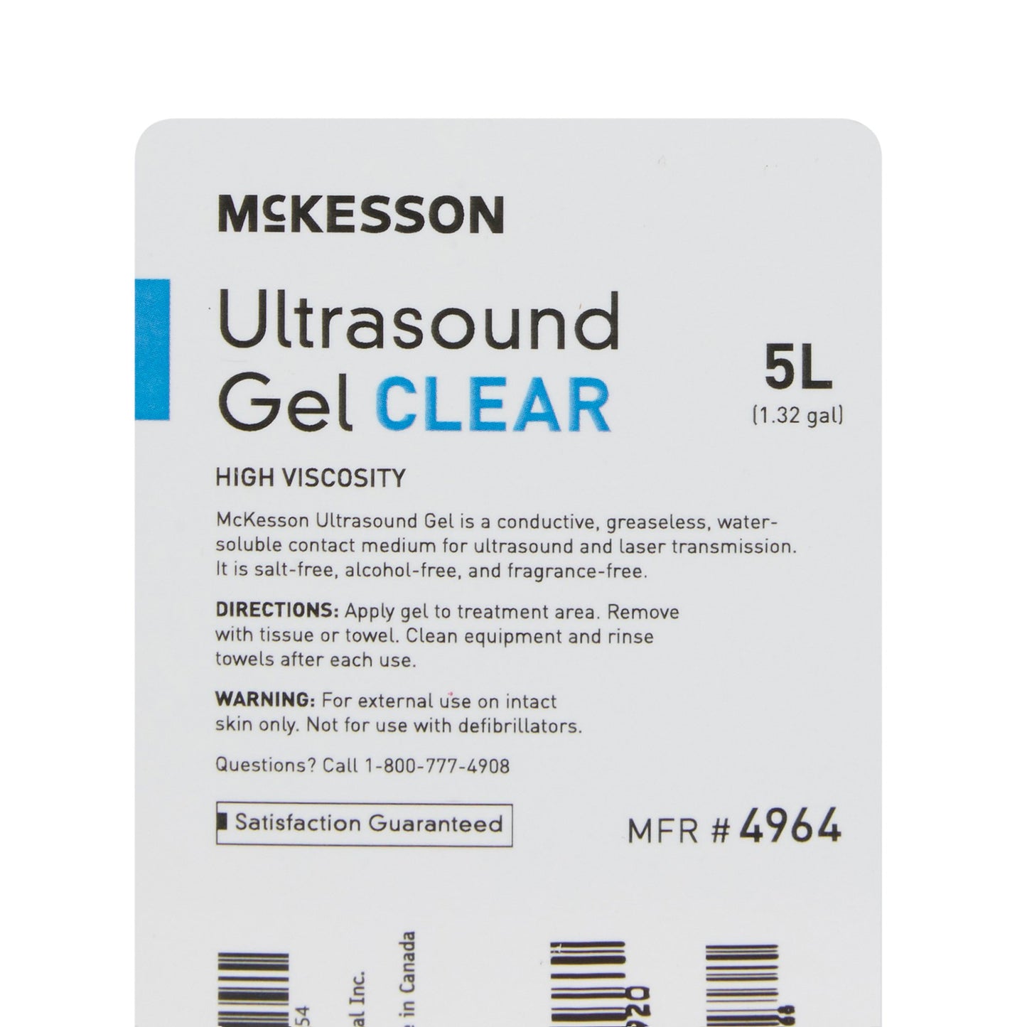 McKesson Ultrasound Gel High Viscosity 5 Liter Jug NonSterile (875484_CS)