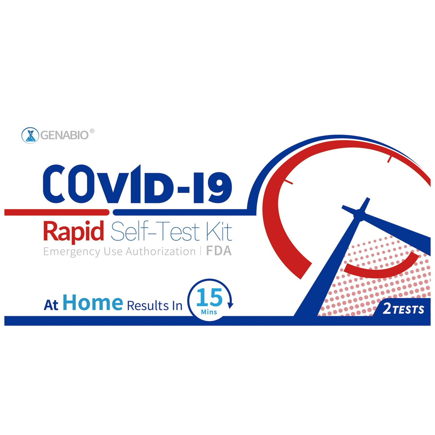 Genabio® Respiratory Test Kit COVID-19 Rapid Self-Test 2 Tests per Kit (1271385_KT)