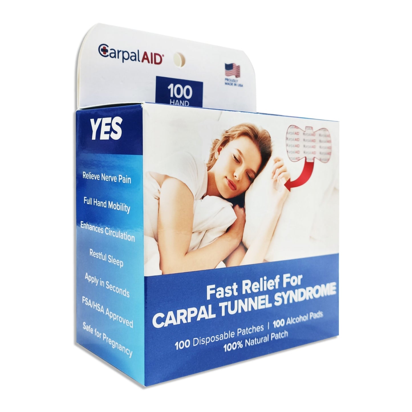 Carpal AID® Patch Hand-Based Carpal Tunnel Support Plastic Left or Right Hand Clear One Size Fits Most (1254009_PK)