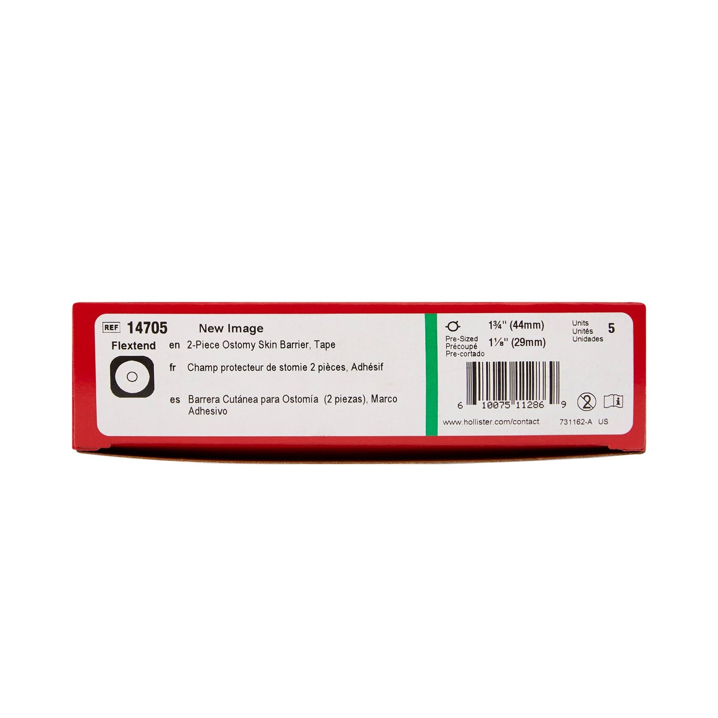 New Image™ Flextend™ Ostomy Barrier Precut, Extended Wear Adhesive Tape 44 mm Flange Green Code System Hydrocolloid 1-1/8 Inch Opening (505945_BX)