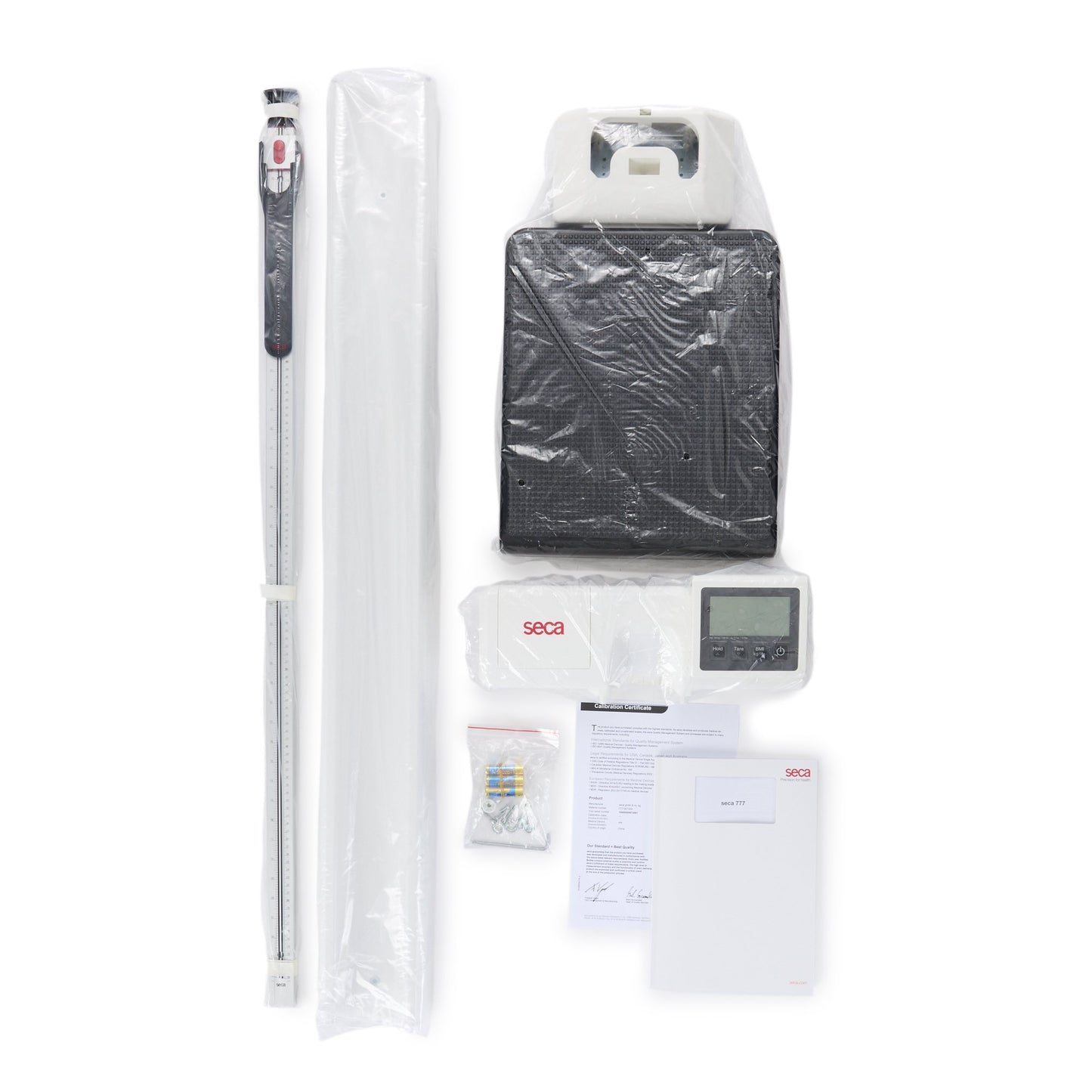seca® 777 Physician Column Scale Digital Display 550 lbs. / 250 kg Capacity White Battery Operated (1180371_EA)