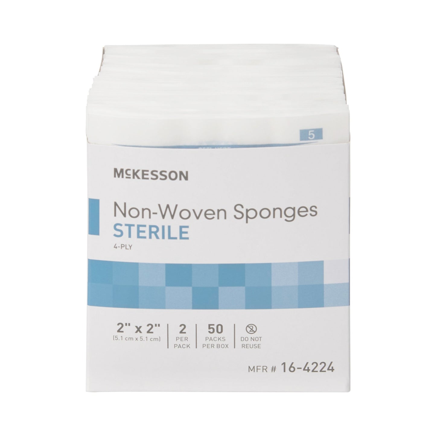 McKesson Nonwoven Sponge 2 X 2 Inch 4-Ply Sterile 2 per Pack (446032_BX)