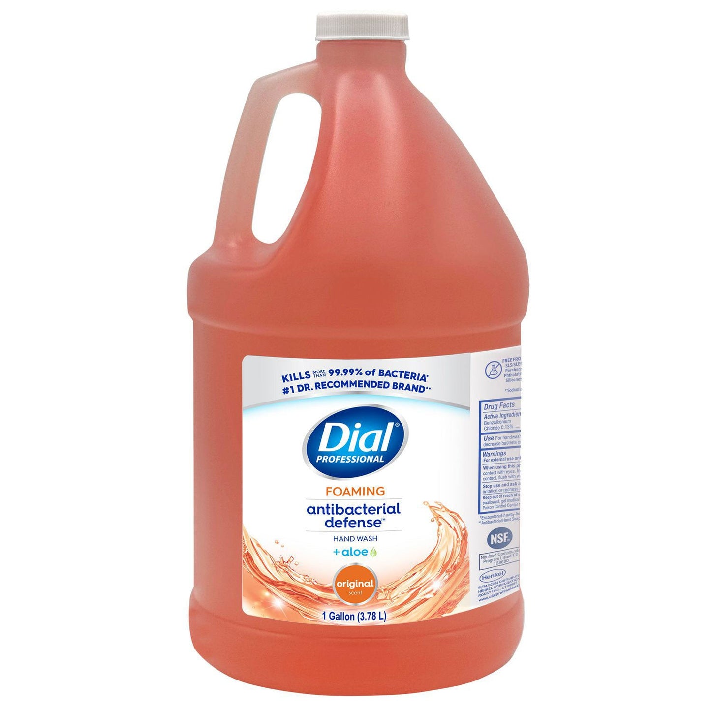 Dial Professional Antibacterial Foaming Hand Wash, Plus Aloe, Original, 1 gal, 4/Carton (DIA35452)