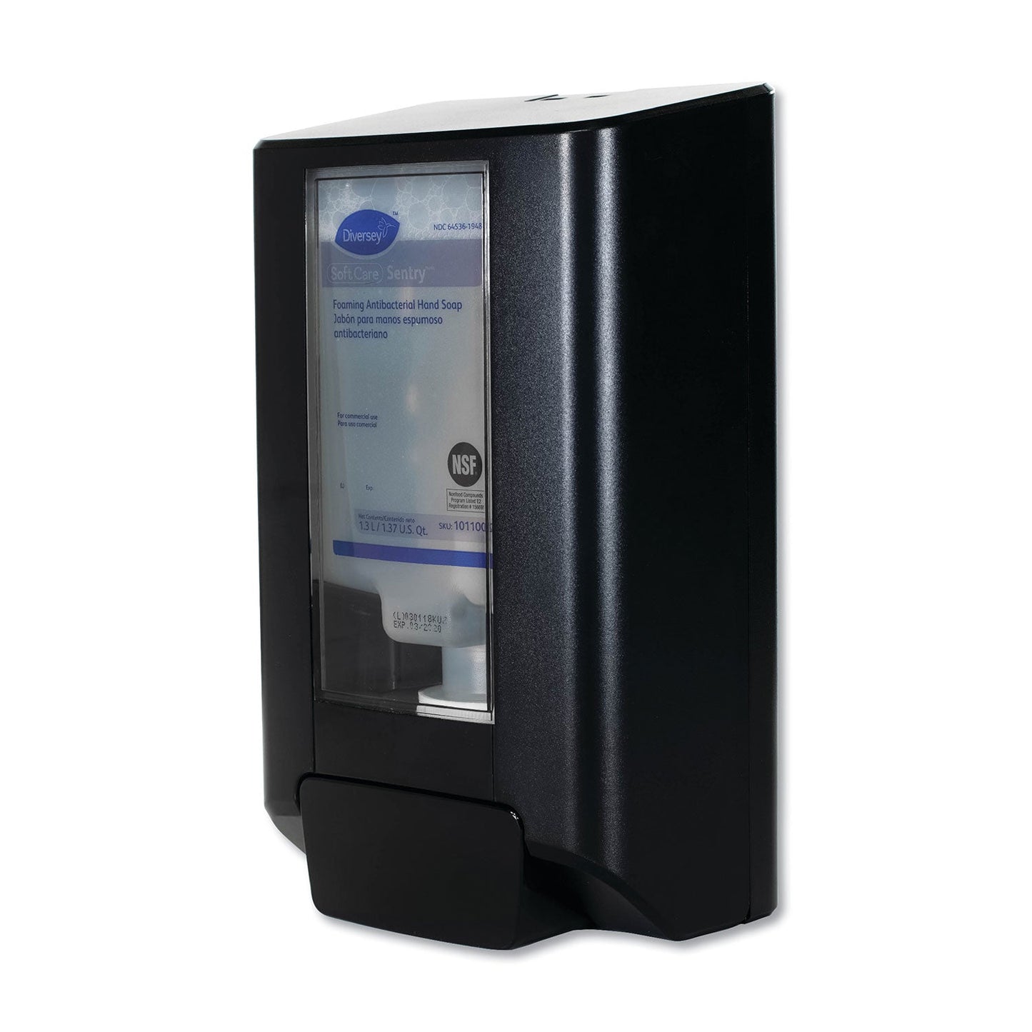 Diversey Intellicare Dispenser II, 1.3 L, 9.06" x 19.45" x 11.22", Black, 6/Carton (DVOD1224700)