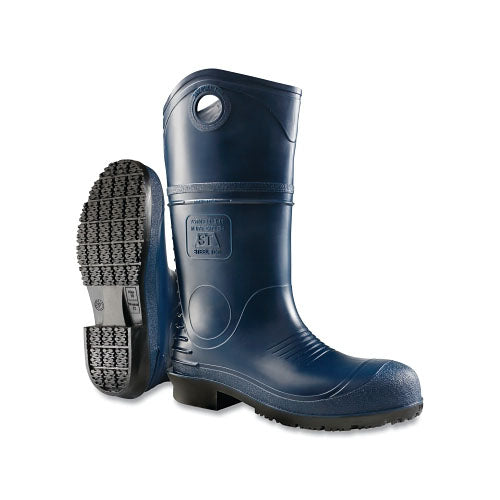 Dunlop® Protective Footwear PolyGoliath Rubber Boots, Plain Toe, Men's 10, 16 in Boot, Polyblend/PVC, Black/Gray (868-896800010)