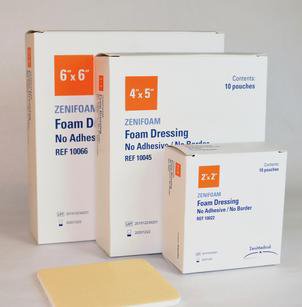 Zenifoam Foam Dressing 6 X 6 Inch Without Border Waterproof Backing Nonadhesive Square Sterile (1132649_BX)