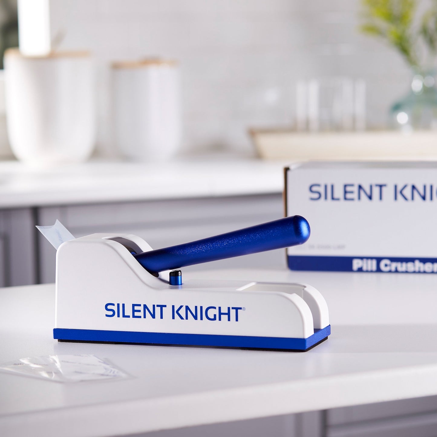 Silent Knight® Pill Crusher Hand Operated Blue / White (1026306_EA)