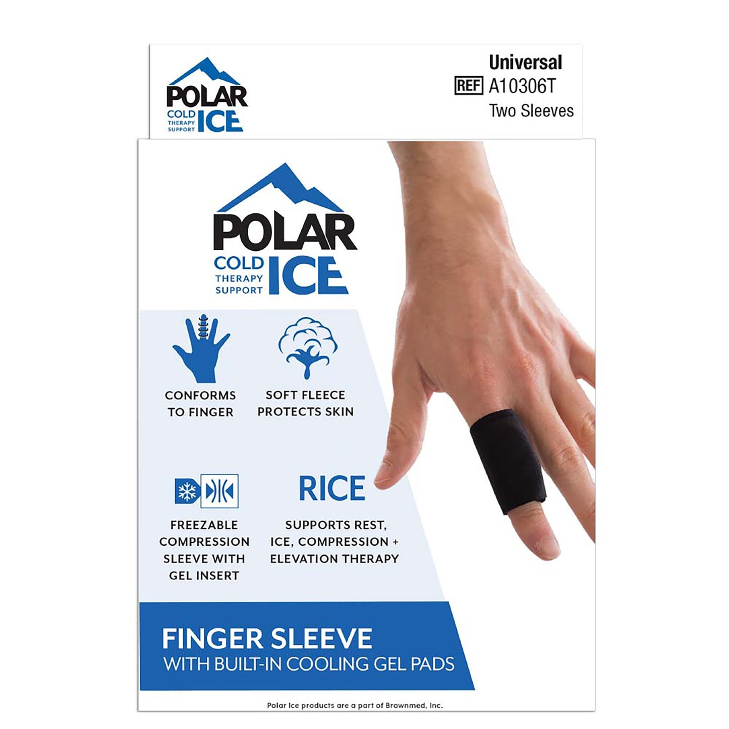 Polar Ice® Finger Sleeve with Cooling Pad Adult One Size Fits Most Pull-On Finger Black (1228915_BX)