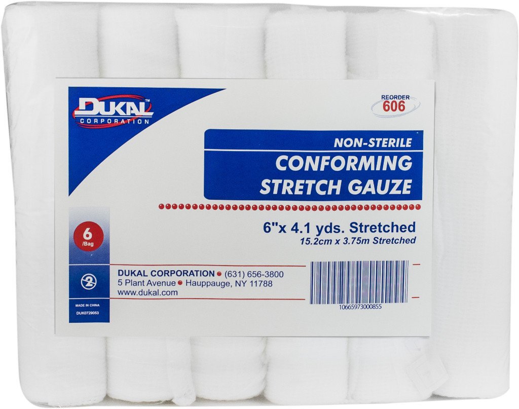 Dukal™ Conforming Bandage 6 Inch X 4-1/10 Yard 8-Ply NonSterile 6 per Pack (958826_CS)