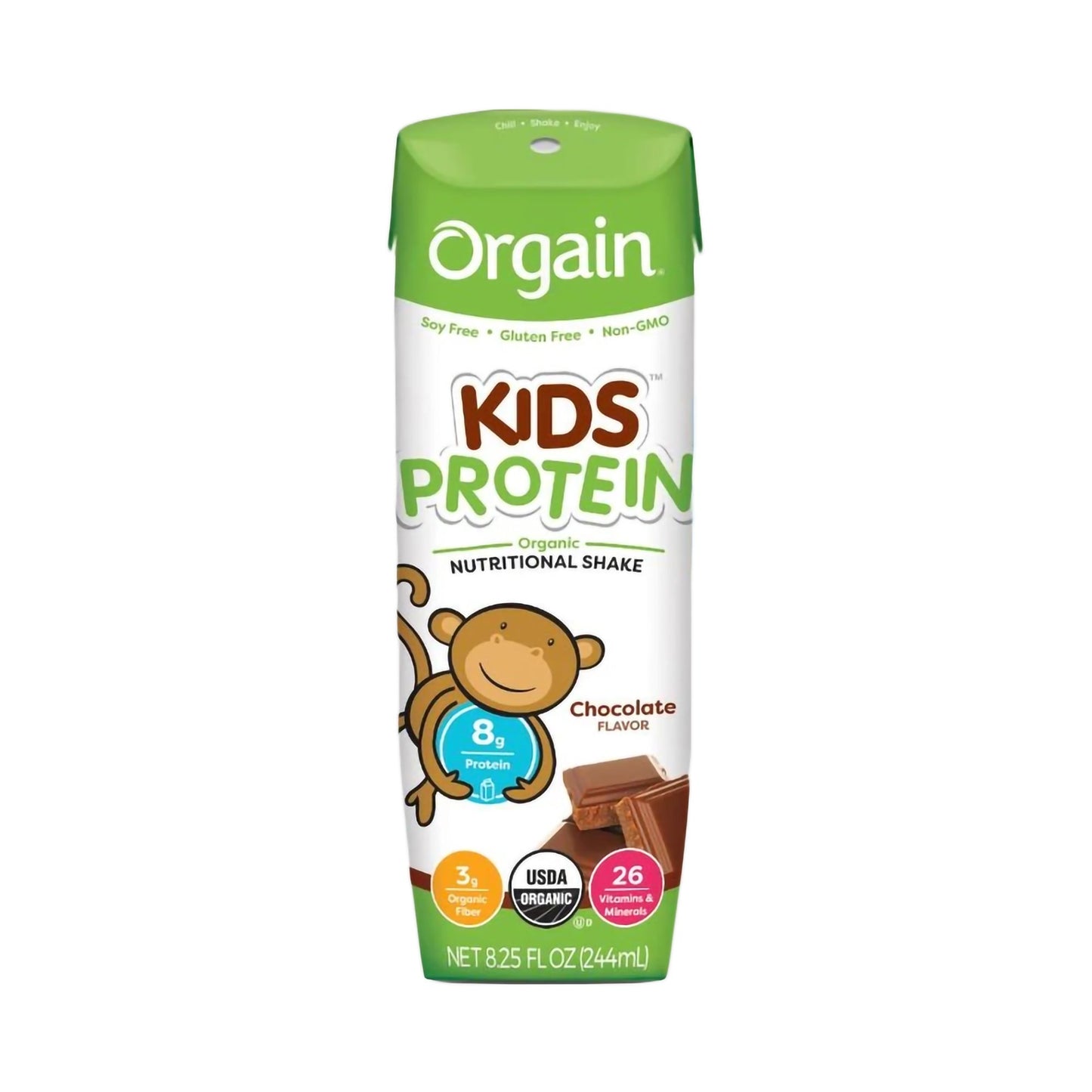 Orgain® Kids Protein™ Organic Nutritional Shake Pediatric Oral Supplement Chocolate Flavor 8.25 oz. Carton Liquid Organic (1100496_EA)