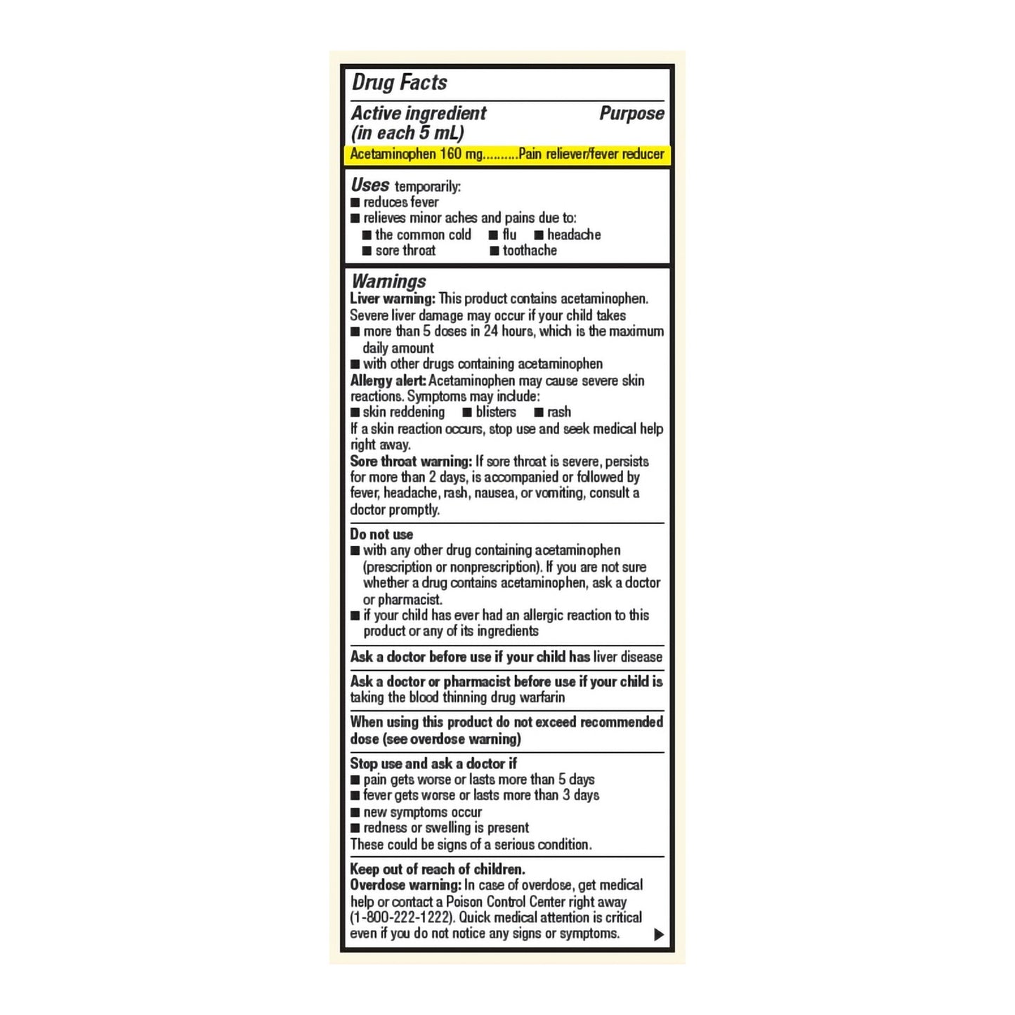 Foster & Thrive™ Children's Pain Relief 160 mg / 5 mL Strength Acetaminophen Oral Suspension 4 oz. (1238968_EA)