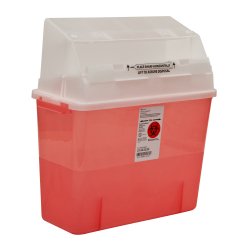 GatorGuard™ In-Room™ Sharps Container Translucent Red Base 8-3/4 H X 12-1/4 W X 12-1/4 D Inch Horizontal Entry 2 Gallon (335293_CS)