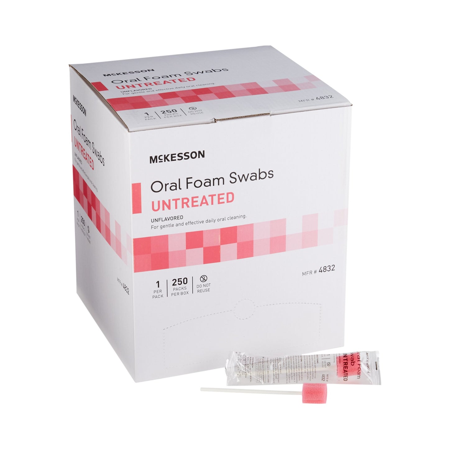 McKesson Oral Swab Untreated Foam Tip 1 per Pack (864650_CS)