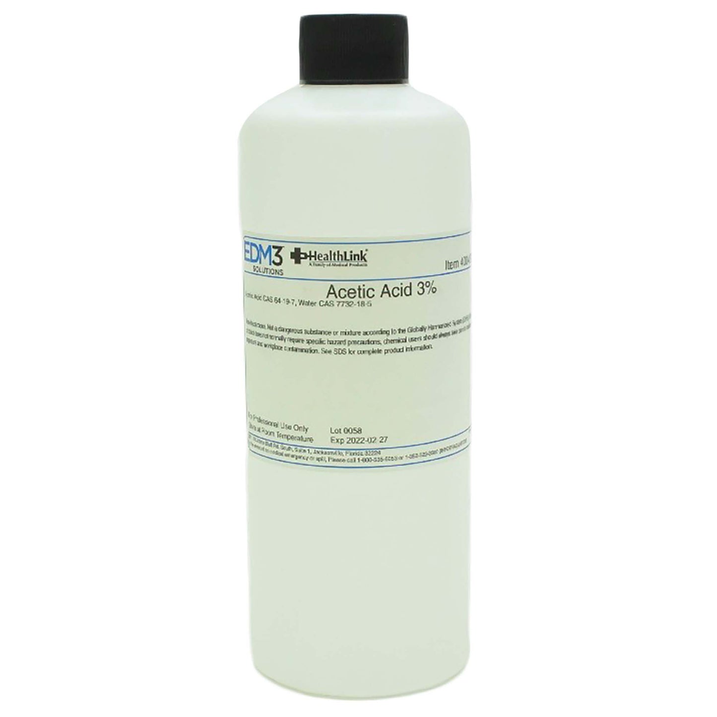 EDM 3 LLC Chemistry Reagent Acetic Acid ACS Grade 3% 16 oz. (439348_EA)